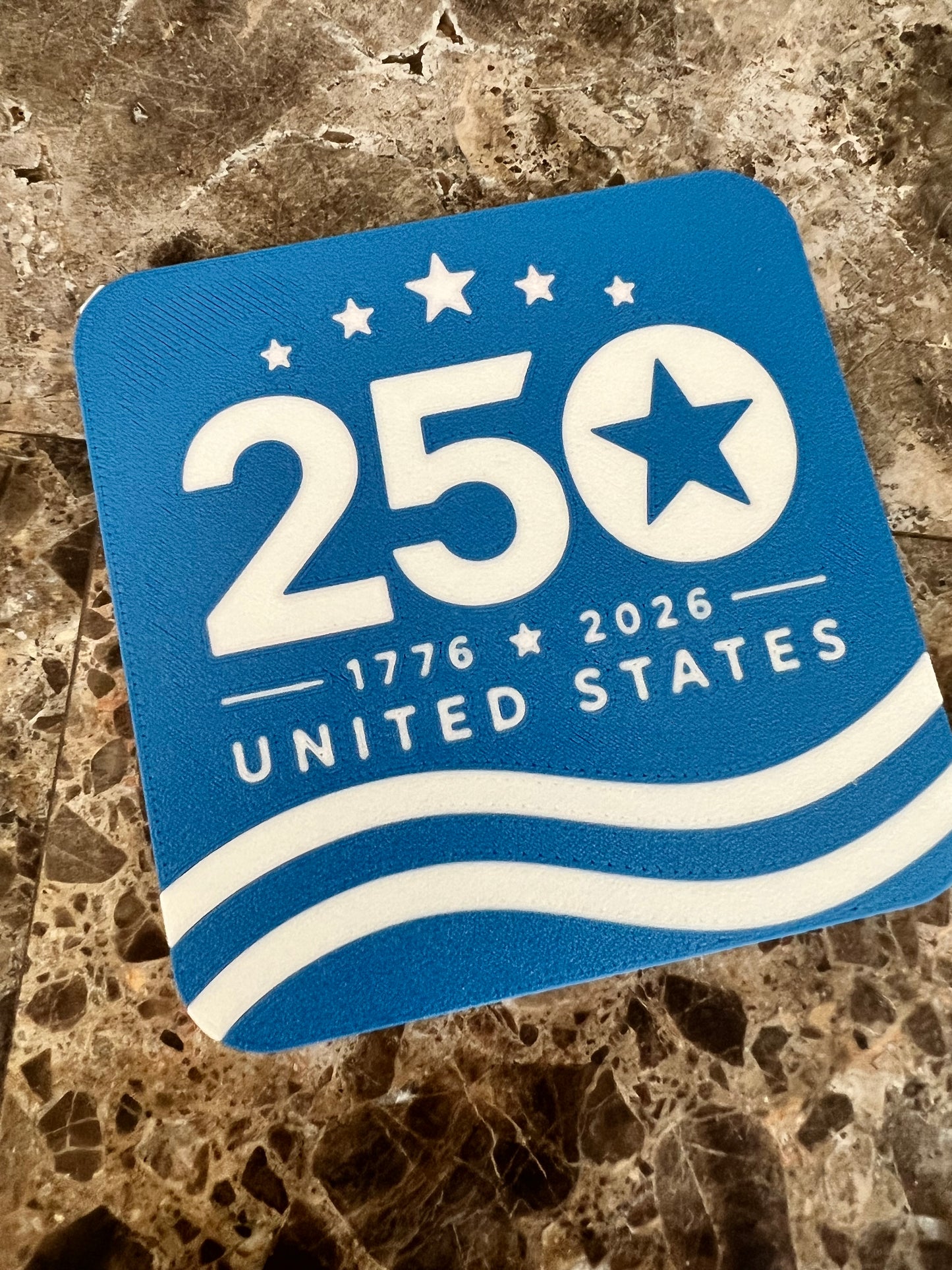 USA 250 Patriotic Coaster Set with Holder | America 250th Anniversary Drink Coasters (1776–2026)